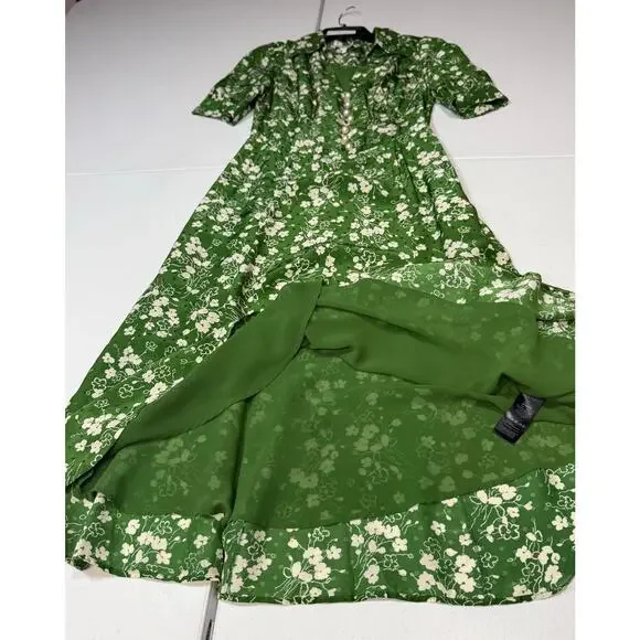 L.K. Bennett Sophie Wildflower midi Dress green floral Size 6 - Picture 5 of 7